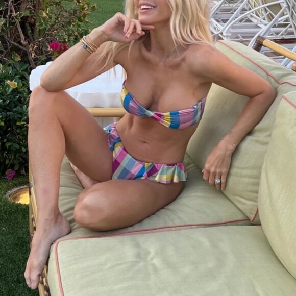 NWT Gianni Bini x Jess Southern Chain Ruffle 2 Pc. Bikini Set in Garden … - Picture 3 of 5